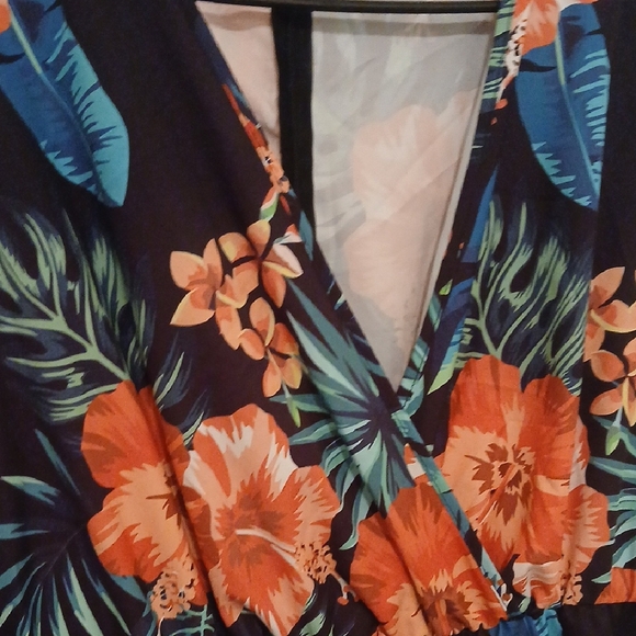 SHEIN Curve 2XL Dress with Blue and Green Pattern - Picture 4 of 5